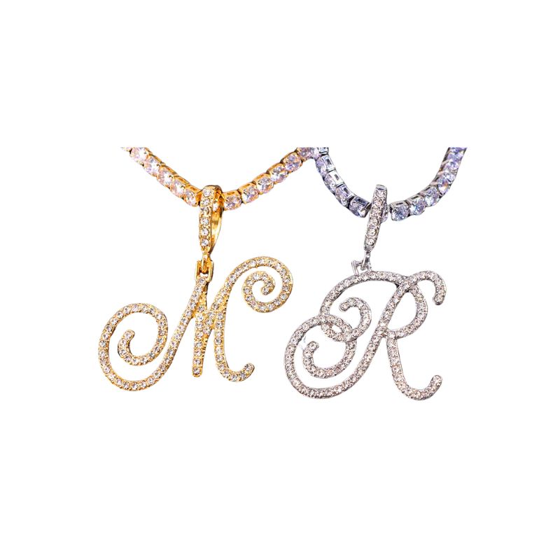 Cubic Zirconia Initial Pendant Necklace