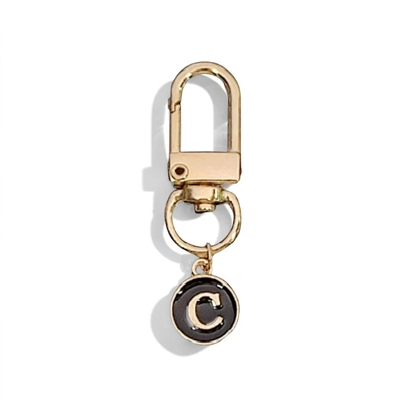 Elegant Metal Alphabet C Letter Keychain