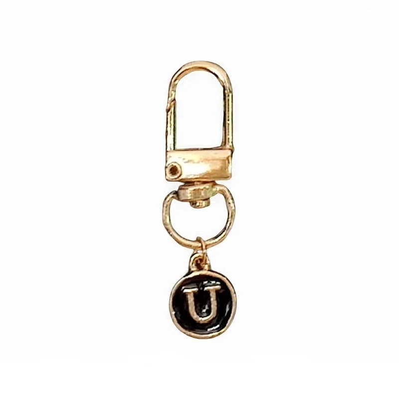 Elegant Metal Alphabet U Letter Keychain