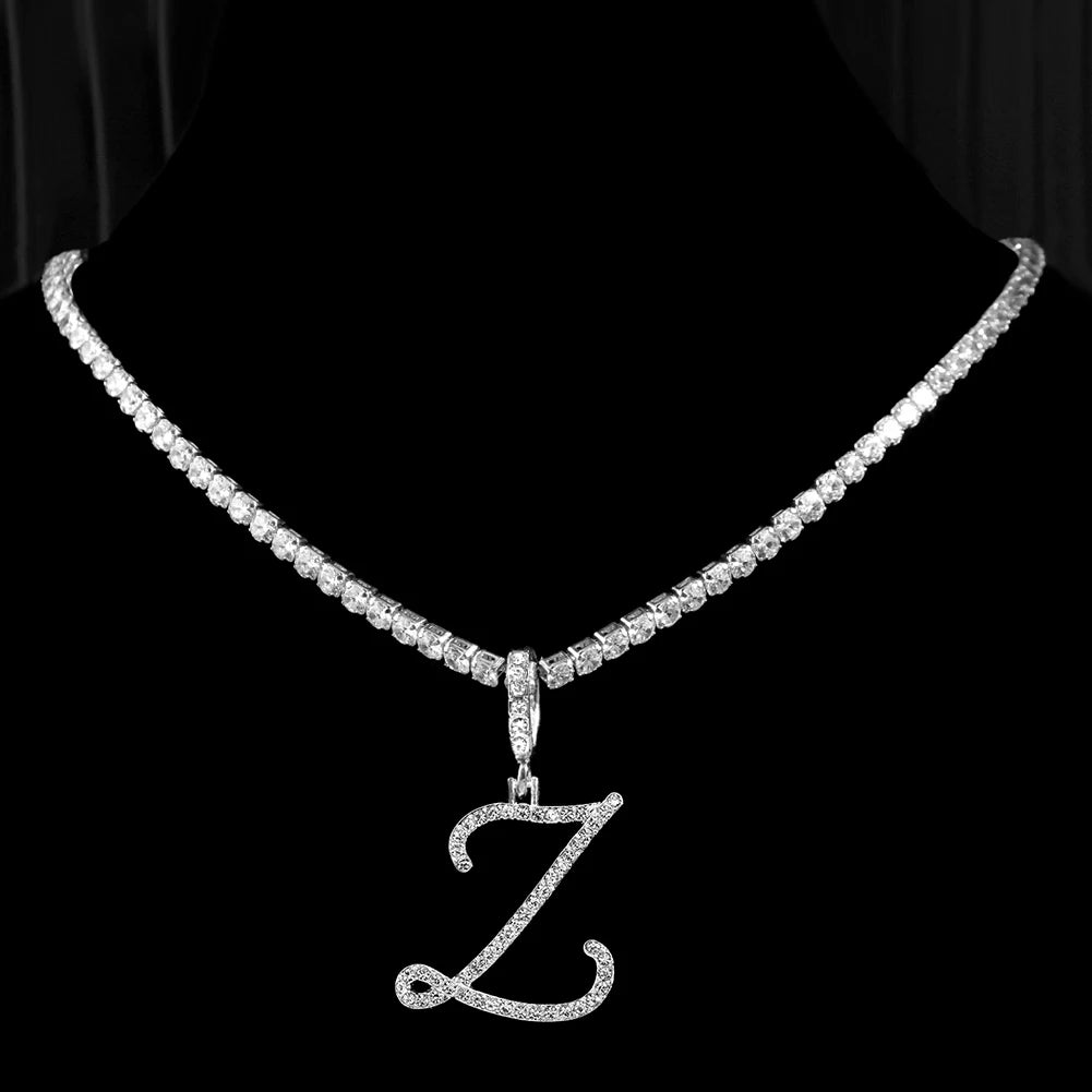 Cubic Zirconia Z Letter Pendant Necklace