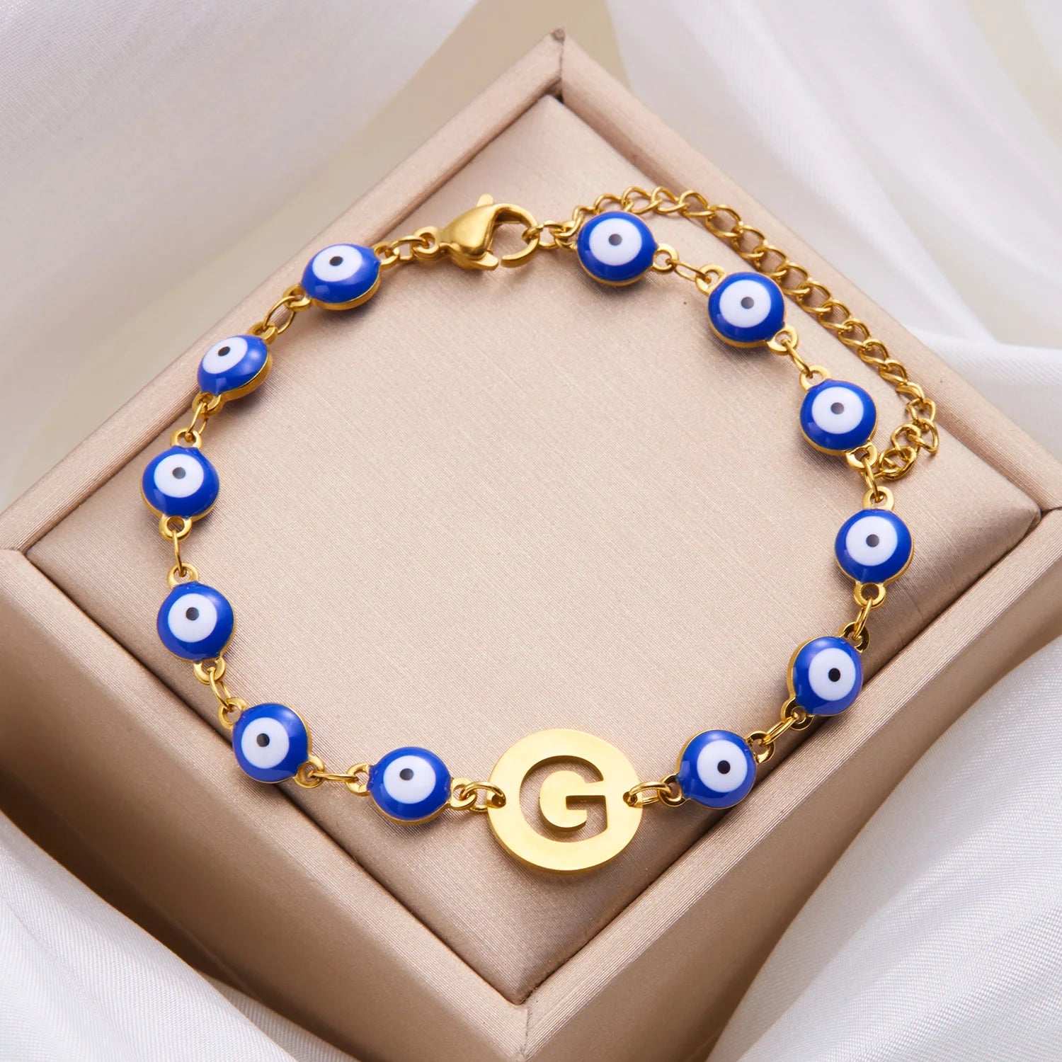 Lucky Evil Eye G Letter Bracelet